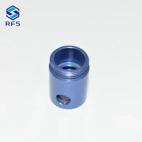 Blue anodized aluminium CNC machined connector for custom OEM orders