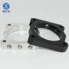 Custom CNC milled steel spacers in black and silver surface finishes