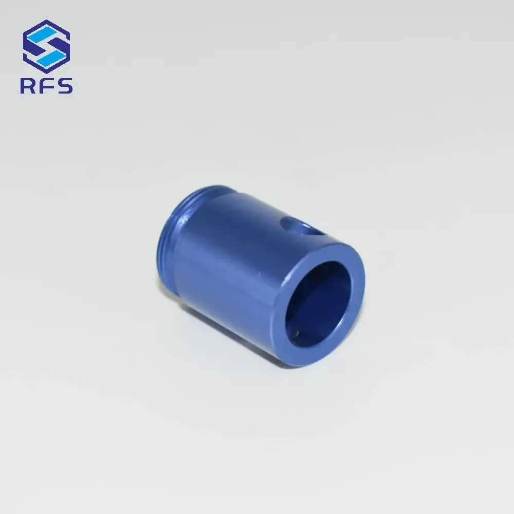 Custom blue anodized CNC machining aluminium connector part